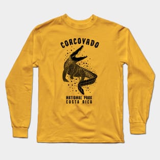 Crocodile Silhouette | Costa Rica | Corcovado National Park Long Sleeve T-Shirt